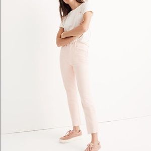 NWT Madewell Garment-Dyed Straight Leg Jeans Coral
